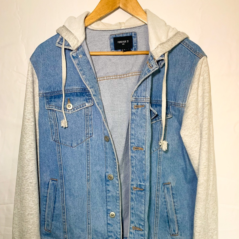 Combo Hooded Denim Jacket